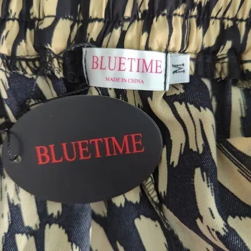 Bluetime Womens Maxi Skirt Black Cream Patterned M NWT Size M