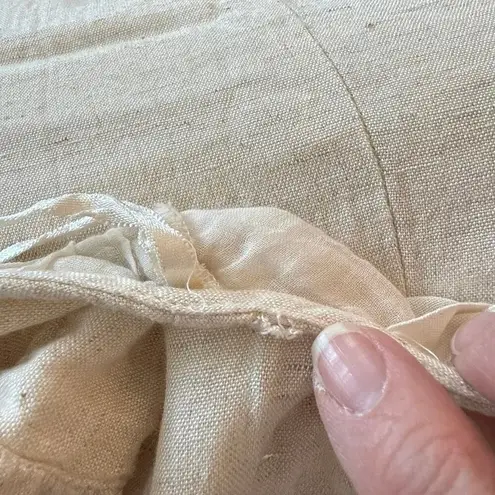 Sim & Sam Ruffle Sleeve V-Neck Wide Leg Jumpsuit Linen Cream Women's Size Medium