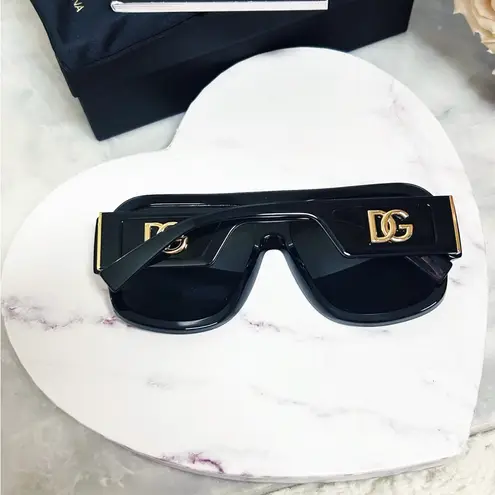 Dolce & Gabbana Authentic Black & Gold DG Mask Unisex Sunglasses