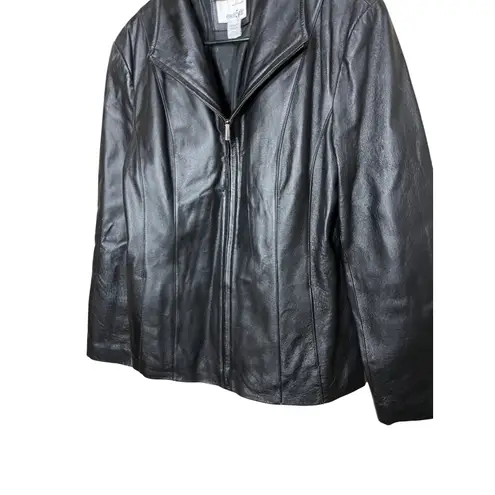 East 5th Vintage Black Genuine Leather Zipper Front Jacket Women's Medium