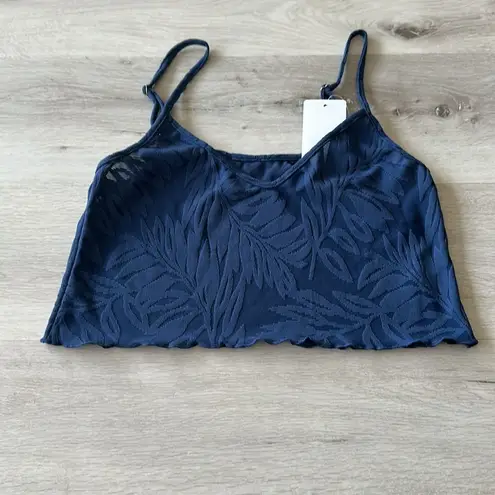 Wicked Weasel Sexy 9219 Peachy Palms Crop Top Navy M NWT Blue Size M