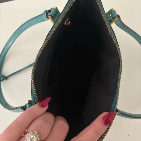 Salvatore Ferragamo Turquoise Teal Vintage Italian Leather Shoulder Bag