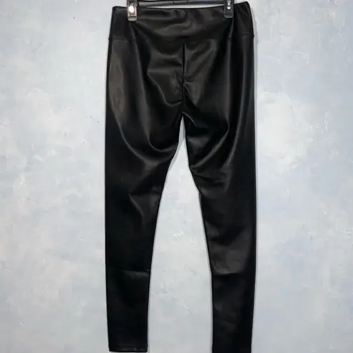 Hunter & Brown Black Faux Leather Spandex Leggings XL