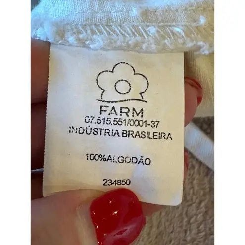 Farm Rio Shirt Women XS Ivory Polka Dot Cotton Bustier Cropped Tank Top