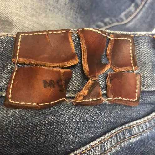 Moussy Vintage Velma Skinny Jeans Medium Wash Blue Distressed Denim High Rise 29