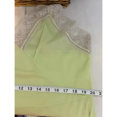 Women's Unbranded Slip Dress, Size Unknown, Yellow with Beige Lace