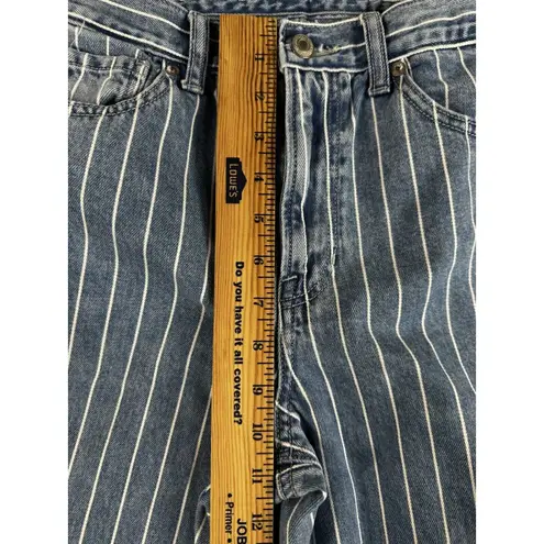 American Eagle  Mom Jeans Women 4 High Rise Striped Blue Denim Pants‎