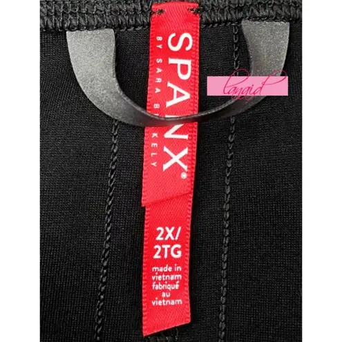 Spanx Faux Leather Drape Front Jacket Very Black Edgy Motorcycle Gothic Coat 2X