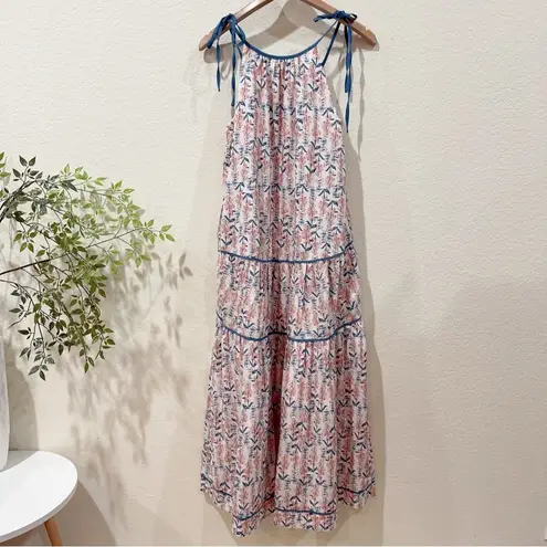 Greylin Alix Halter Tiered Midi Dress Ivory Clay Bump Friendly One Size NWT