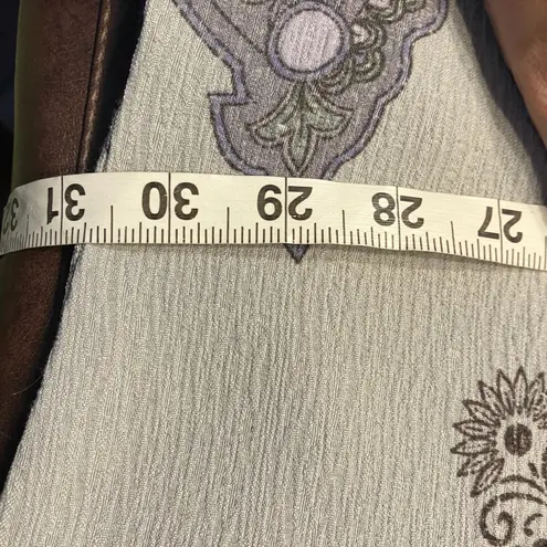 Peck & Peck  Open Front Blazer Jacket L Gray Paisley Floral‎ Button Career Boho