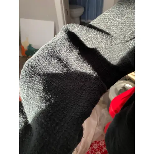 Bryn Walker Oversized Chunky Dark Navy Midi Coat XL Artsy Hygge Cozy Jacket Soft