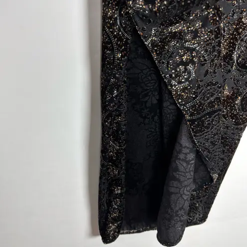 Gentle Fawn Aubrey Tank Top Crushed Velvet Metallic Black Gold Whimsigoth XSmall