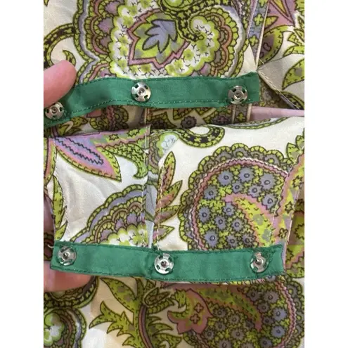 1960 Vintage Diana Dean by Julius Lonschein Caftan Wrap Day Dress Paisley Pocket Green Size undefined