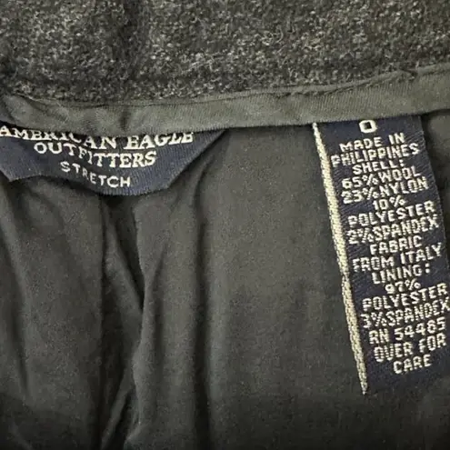 American Eagle  Pants Womens 0 Black Wool Stretch Split Hem Career Work Office