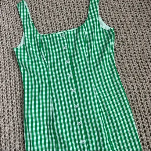 Emory park  Green Gingham Tank Mini Dress