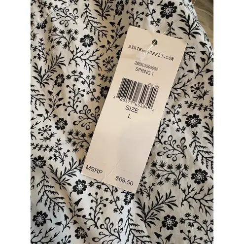 Denim & Supply Ralph Lauren Women's Floral Black Button-Up Shirt L NEW w/ Tags