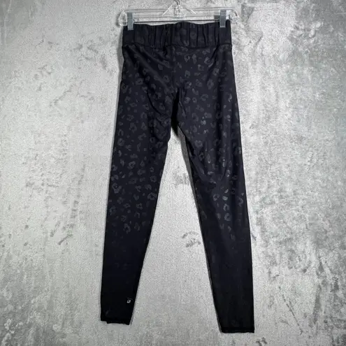 Terez Leggings Leopard Foil Printed Yoga Pant Athleisure Casual Black Medium