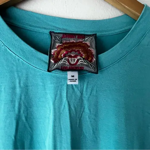 Johnny Was Viscose Bamboo T-Shirt teal Women’s SIZE MEDIUM elevated basic casual - Image 3