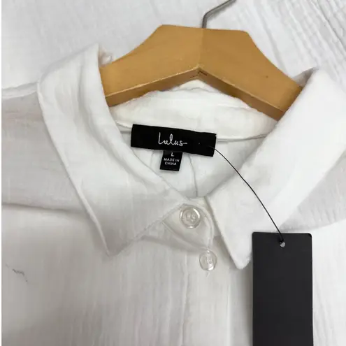 Lulus Easy To See White Cotton Oversized Button - Image 6