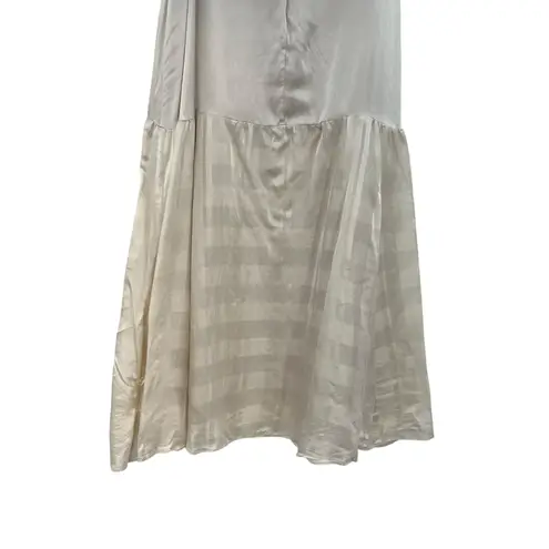 Cami NYC Roxana Silk Skirt Maxi Long Silk Stripe Beige Cream Size Medium