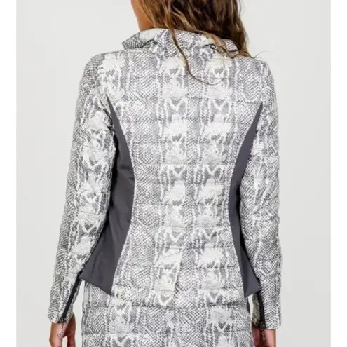 ANORAK NWT Green Gold Snakeskin Duck Down Blend Puffer Jacket Small