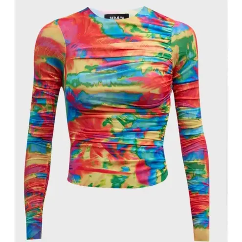 NWT SER.O.YA Janey Multicolor Top Size XS Abstract Palm SER. O. YA