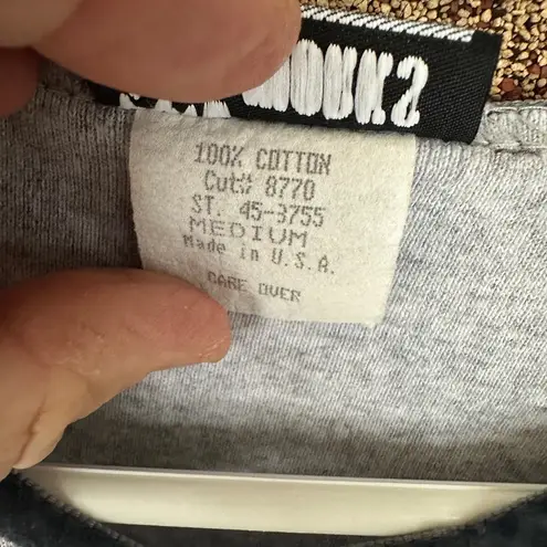 Knit Works Vintage Gray Ribbed Baby Tee Y2K Minimalist Style Medium