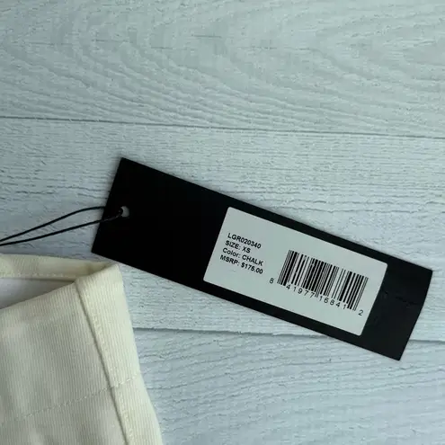 Halston Heritage NWT Cream High Waist Ribbed Leggings Size XS