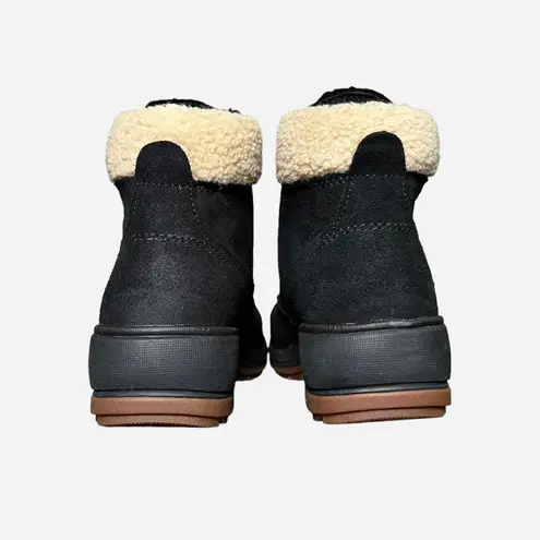 Wolverine Women’s Black Suede Beige Fur Frost Winter Snow Boot Sz 6