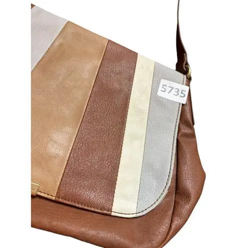 Relic Women's Multi-Color Striped Faux Leather Crossbody Bag With Polka Dot Inte