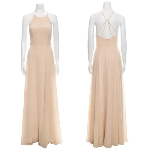 Jenny Yoo Halter Neck Maxi Cocktail Prom Dress Gown 8 NWT