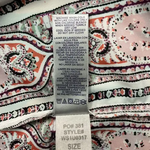 NYDJ Not Your Daughters Jeans Paisley Print Long Sleeve Blouse Plus Size 2X Purple Size XXL