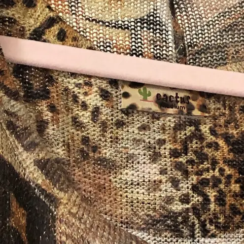 Cactus 2 Piece Cardigan & Matching Tank Bohemian/Egyptian/Animal Print