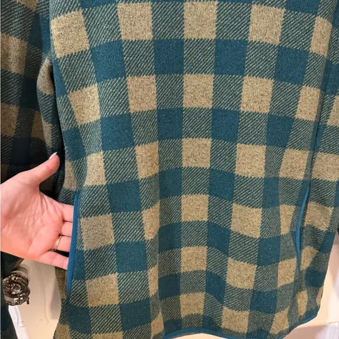 L.L. Bean Forest Green and Brown Checkered Fleece Woman’s Size XL