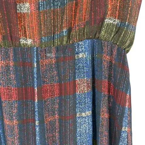 HD in Paris Anthropologie Colorful Plaid Patchwork Sleeveless Midi Dress Size 10