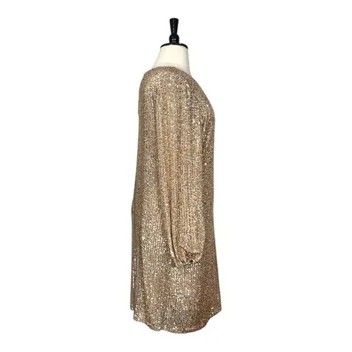 Preston & York New A-line Party Dress Gold Sequin Long Sleeves Women’s Size 18