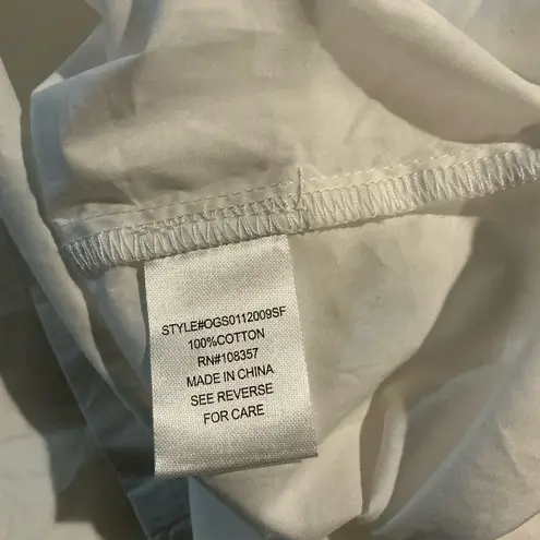 Design History 100% Cotton White Button-Up Blouse Knit Shoulder Size Large - Image 10