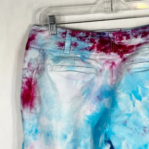 Daisy Fuentes Size 8 Shorts Singing Loud Tie Dye Handmade Blue Pink 11 Inch 1161