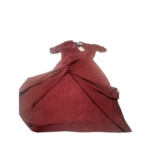 Reiss Camden Wine Color Faux Wrap Back Button Classic Dress Sz 0 NWT