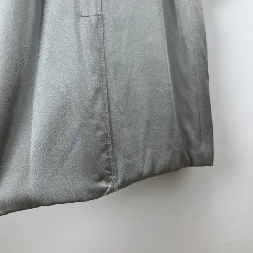 J.Crew  Relaxed Trench Coat Satin Crepe Mid Length Silver Gray Insulated US 2 NWT