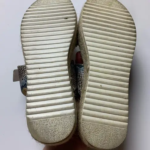 Just Fab Snake Double Strap Platform Espadrille Slides Size 9.