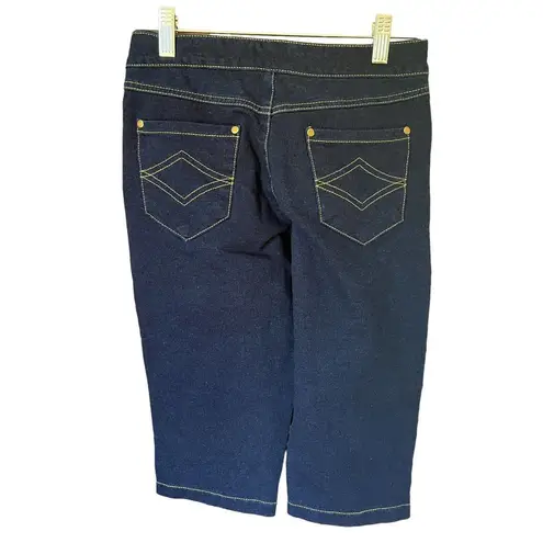 NWT Pajama Jeans Mid Rise Pull On Denim Bermuda Shorts Size XXS Blue