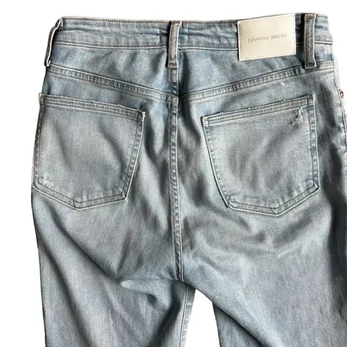 Jonathan Simkhai Standard River High Rise Straight Jean Light Wash Size 28 Fray Blue