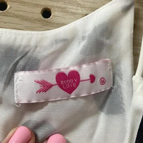 Buddy love, white and black cow Dalmatian polka dot print Racerback tank top Size M