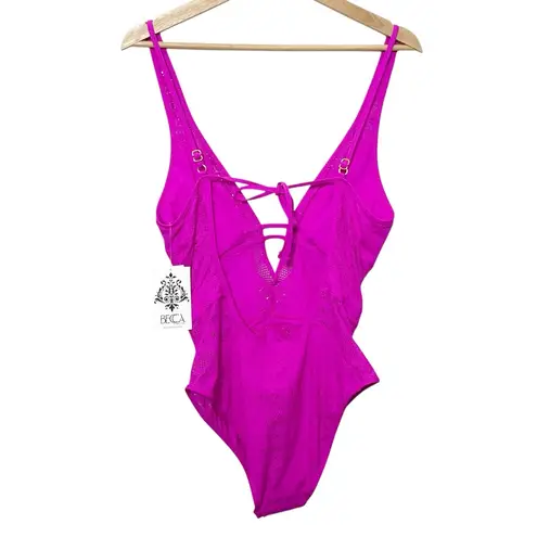 Becca NWT Color Play Plunge One Piece Swimsuit Women’s Large Pink Beachwear - Image 5