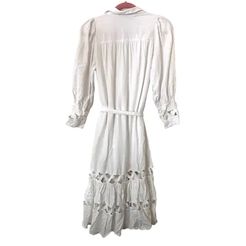 LISA MARIE FERNANDEZ X TARGET Ric Rac Shirt Linen Midi Dress White Sz 0