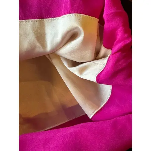 Jay Godfrey Hot Pink Silk Ruched Gathered Sides Mini Skirt Size 4
