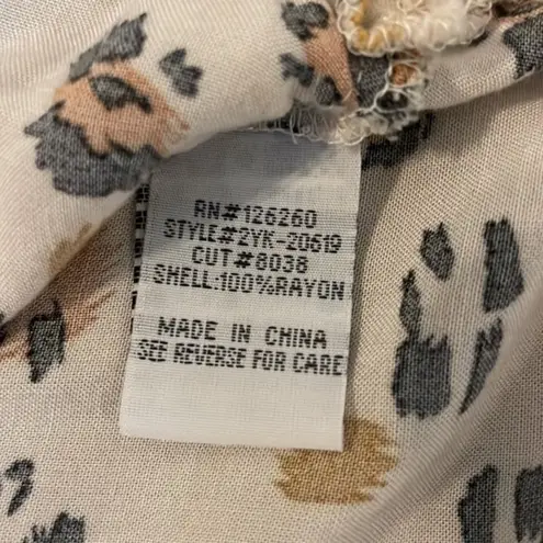 Velvet Heart Animal Print Button Top With Convertible Sleeves