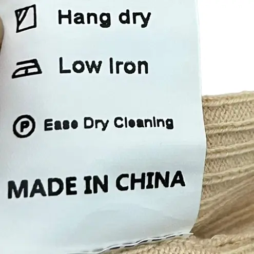 Revolve SNDYS Ribbed Knit Midi Dress Women’s Size Small Sand Cotton Bodycon Sleeveless