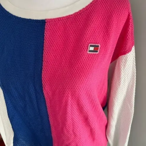 Tommy Hilfiger  sport colourblocked‎ cropped mesh sweater